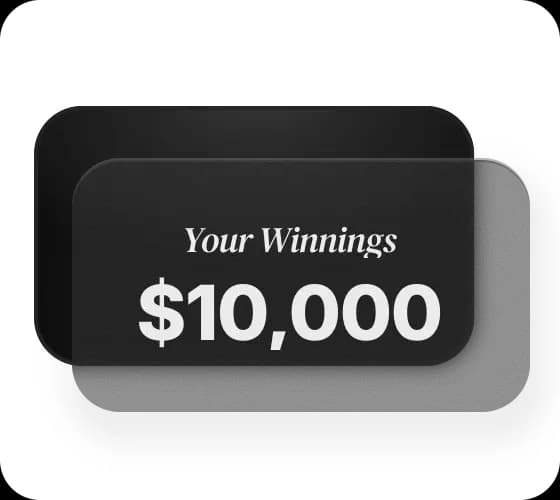 A card showing $10,000 in scholarship winnings